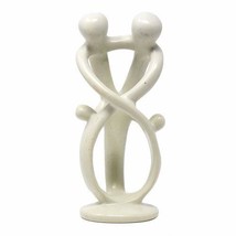 Soapstone Family Sculpture Natural 8-inch Tall - 2 Parents 2 Children - £38.21 GBP