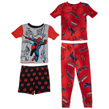Spider-Man Action Swing Toddler&#39;s 4-Piece Pajama Set Red - £24.67 GBP