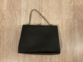 Vintage Dofan Handbag Purse Black Leather Women’s 7” x 5.5” France - £37.48 GBP