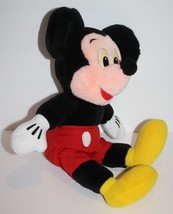 Disney World Stuffed Mickey Mouse 12&quot; Plush Plastic Eyes Soft Toy Disneyland - £8.41 GBP