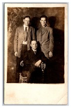 RPPC Studio Three Dapper Young Men in Suits UNP DB Postcard S18 - £8.84 GBP