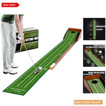 Indoor Putting Green Golf Practice Mat with Auto Ball Return and  Velvet... - $101.92