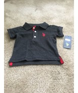 U.S. Polo ASSN. Toddler Boys Polo Shirt Gray &amp; Red Size 3-6 Months - £17.10 GBP