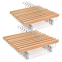 Wooden Pants Hangers With Clips 25 Pack, Wood Skirt Hangers For Women, 1... - $59.99