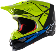 Alpinestars Supertech M8 Factory Black Flo Yellow Blue Helmet MX Moto ATV Adult - £428.11 GBP