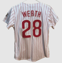 Jason Werth #28 Philadelphia Phillies WS 2009 Women Sequins White Jersey S New - £37.84 GBP