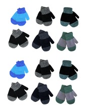 12 pair Children&#39;s Boy&#39;s and Girl&#39;s Mix Kids Knit Warm Winter Mittens On... - £14.86 GBP
