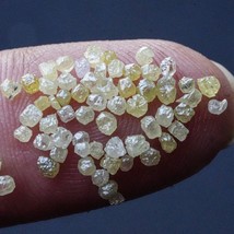 25 Piece Yellow Natural Rough Loose Diamond, 1.00CT 2.00MM Raw Uncut Diamond - £10.54 GBP