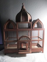 Victorian Style Dome Bird Cage Wood &amp; Wire X-LARGE Vintage Antique - £78.94 GBP