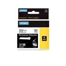 Dymo Rhino Industrial Labels Permanent Polyester 19mm x 5.5m - Black on ... - $57.00