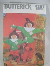 Butterick 4287 Halloween Child Scarecrow Costume Pattern S M L XL ALL SZ... - $3.45