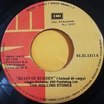 ROLLING STONES Beast of Burden / When the Whip Comes Down 7” 45rpm from ... - $12.00