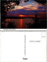 One(1) Oregon Sunset Water and Tree Landscape Orange Red Purple Sky VTG Postcard - £7.56 GBP