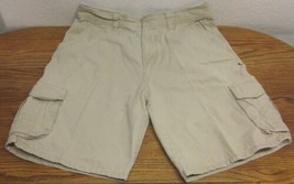 Hurley Mens (W36) Khaki Beige Heavy Cotton Flap Pocket Flat Front Cargo Shorts - £27.78 GBP
