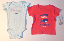 Carter&#39;s Infant Boys 2pc Bodysuit and T-Shirt Set Mommy Says Size Newborn NWT - £8.48 GBP