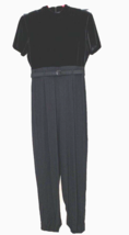 John Roberts Black Velvet Jumpsuit Size 14 Vintage Romper - £30.88 GBP