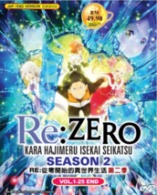 DVD Anime Re: Zero Kara Hajimeru Isekai Seikatsu Season 2 (1-25 End) English Dub - £17.83 GBP