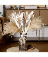 Dried Pampas Grass Decor, 90 PCS 17.5&quot; Natural Fluffy Long-Lasting Feathers - £14.55 GBP