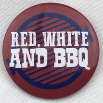 Red White And BBQ Vintage Pin Button USA Patriotic - £7.97 GBP
