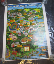 1988 US Olympic Team Handi Wrap II Map Poster Seoul Korea 24x18 - £23.34 GBP