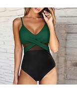 One Piece Monokini Beachwear Solid Bathing Suits - £29.19 GBP