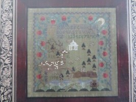 Forget-Me-Nots-in-Stitches THE STRAWBERRY MOON Cross Stitch SAMPLER PATTERN - $15.00
