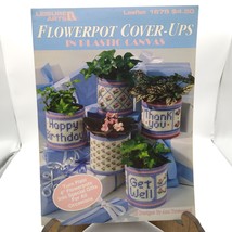 Vintage Plastic Canvas Patterns, Flowerpot Cover Ups by Ann Townsend, Le... - $14.52