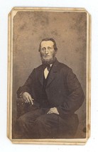 Antique CDV Circa 1860s Ensminger Stoic Older Man Shenandoah Beard Ashland, OH - £9.73 GBP