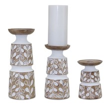 Candle Holder (Set of 3) 5.5&quot;H, 8&quot;H, 10.25&quot;H Resin - £49.95 GBP