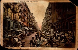 VINTAGE POSTCARD- THE GHETTO, NEW YORK CITY  BK66 - £3.17 GBP