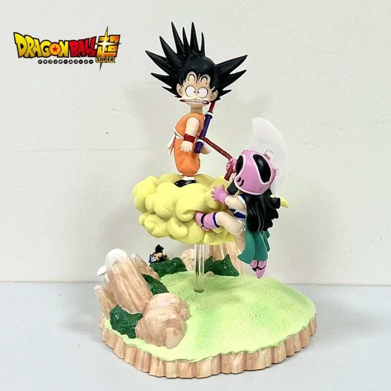 9cm Dragon Ball Anime Figures Goku Chichi Action Figure Pvc Statue Cute Doll Gk - £14.68 GBP+