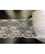 4 yards white double scalloped lace trim 4 7/8” - $3.99