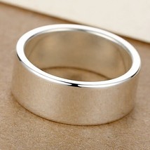 8MM 999 Sterling Sliver Ring Simple Rings For Woman Men Lovers Personalized Gift - £55.32 GBP