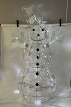 Gemmy 4ft LightShow Sparkling White Snowman Christmas Decoration 1.2m LE... - $121.54