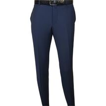 Men's MONO Turkey Slacks 100% Wool Plain Front Slim Fit 2502-04 Royal Blue image 2