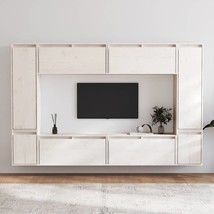 TV Cabinets 8 pcs White Solid Wood Pine - £253.57 GBP