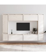 TV Cabinets 8 pcs White Solid Wood Pine - £249.62 GBP