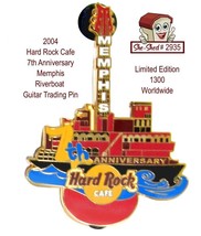 Hard Rock Cafe 7th Anniversary Memphis Riverboat 2004 Trading Pin Limited - £15.74 GBP