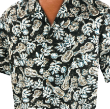 Aloha Line Aloha Hawaiian  XL Shirt Ukulele Guitar  Hibiscus Floral Leaves - $39.99