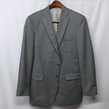 Tom James 42L Gray Windowpane Plaid 2 Button Blazer Suit Jacket Sport Coat - $29.99