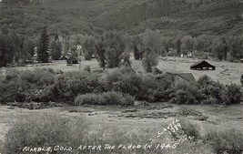 x2 Vintage Black &amp; White Postcards Marble Colorado After The Flood - $19.79