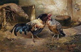 Hen and Rooster by Karl Uchermann. Bird Art Repro Giclee - £7.58 GBP+
