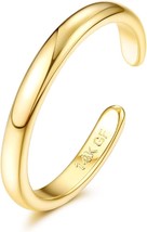 14k Gold Filled Toe Rings for Women Adjustable Toe Ring Band Rings Zirconia Dais - £18.53 GBP