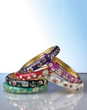 Smithsonian Cloisonne Bangle Bracelet Set of 6 - £31.45 GBP