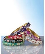 Smithsonian Cloisonne Bangle Bracelet Set of 6 - £31.96 GBP