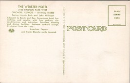 The Webster Hotel Chicago Illinois Postcard PC443 - £3.94 GBP