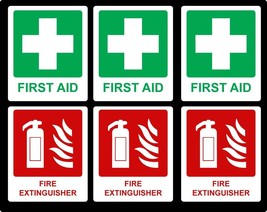 Durable Medical Vehicle Emergency Decals: Fire Extinguisher &amp; First Aid ... - $3.91+
