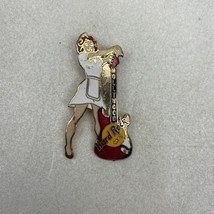 1996 Hard Rock Cafe Hollywood Guitar Pin Red Head Server Waitress Girl Broken - $8.56