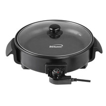 Brentwood 12 inch Round Non-Stick Electric Skillet with Vented Glass Lid in Bla - £72.89 GBP