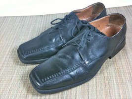 Anzio Brazilian Black Leather Square Toe Euro Oxfords Mens Shoes 9 42.5 - £11.98 GBP